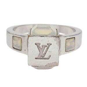 Louis Vuitton Burg Gamble Ring Rhinestone Silver #S #46 #6 GL0122 XX05775